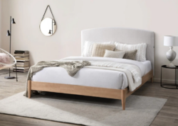 VI Tilda Fabric Upholstered Timber Leg Bed