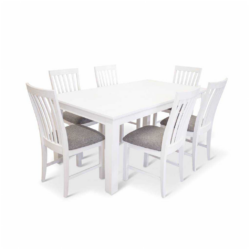 VI Coastal Solid Timber Dining Table With 6 Chairs Set