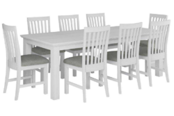 VI Coastal Solid Timber Dining Table with 8 Chairs Set