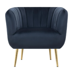 VI Cecil Velvet Upholstered Fluted Back Armchair