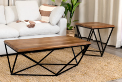 VI Quad Solid Timber Metal Legs Coffee Table
