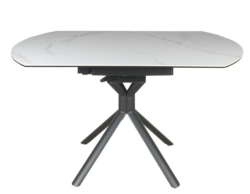 VI Riff Metal Leg Ceramic Top Extandable Dining Table
