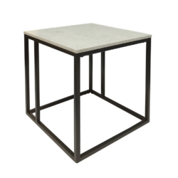 VI Suez Marble Top Metal Base Lamp Table