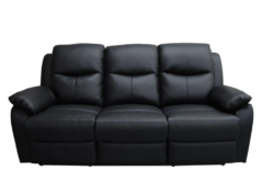VI Sussex Leather Upholstered 3 Seater Recliner Lounge