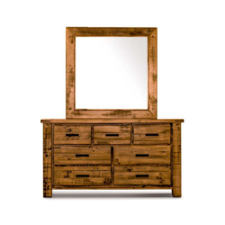 VI Outback Solid Timber 3 Over 4 Drawer Dresser with Mirror