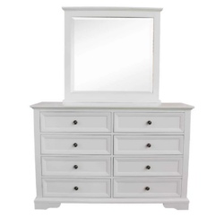 VI Sala Solid Timber 8 Drawer Dresser with Mirror