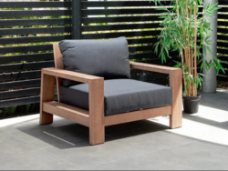 VI Marrakesh Solid Timber Outdoor Armchair with Cushion