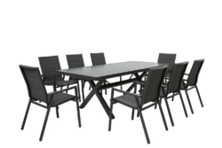 VI Artemis 9 Piece Aluminium Outdoor Dining Table & Chair Set