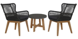 VI Marrakesh Solid Timber 3 Piece Outdoor Armchair and Side Table Set