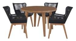 VI Marrakesh Solid Timber 5 Piece Outdoor Dining Set