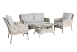 VI Priestly Wicker 4 Piece Outdoor Sofa and Coffee Table Set