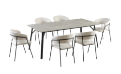 VI Primo Marble Look MDF Top 7 Pieces Dining Setting
