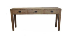 MF Solid Oak Timber 3 Drawer Hall Table
