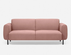 HE Stanly Fabric Upholstered Metal Leg 3 Seater Sofa