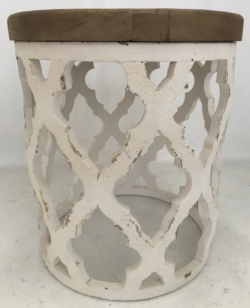 DA Lattice Solid Timber Round Side Table