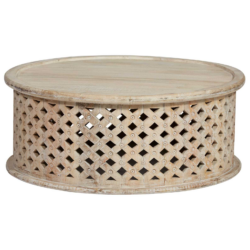 SH Preston Solid Timber Round Coffee Table -Natural