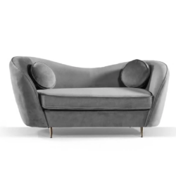 BT Claudia Grey Velvet Upholstered 2 Seater Sofa