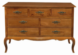 CT French Provincial Solid Timber 7 Drawer Tallboy