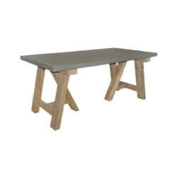 CR Balian Concrete Top Timber Frame Dining Table