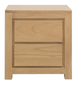 CT Amsterdam Solid White Cedar Timber 2 Drawer Bedside Table