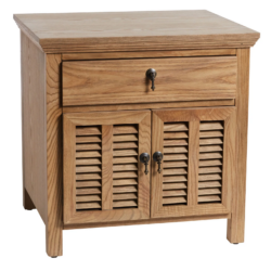 SH Lexi Solid Timber 2 Door 1 Drawer Bedside Table – Elm