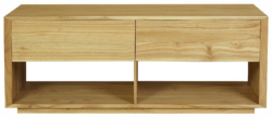 CT Oscar Solid Timber 2 Drawer Entertainment Unit in Natural
