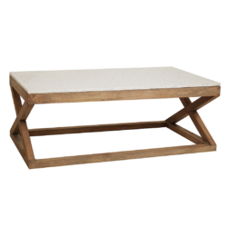 SH Madeline Marble Top Timber Legs Coffee Table