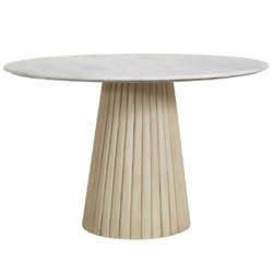 SH Marseille Timber Base Marble Top Round Dining Table