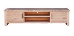 MD Clichy Eucalyptus Hardwood 2 Door TV Unit