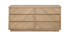 MD Dole Solid Timber Parquetry Finish 6 Drawer Low Chest