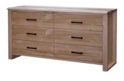 MD Vichy Solid Timber Low Chest with 6 Drawers