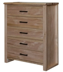 MD Vichy Solid Timber Tallboy with 5 Drawers