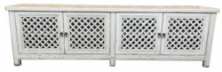 MF Raffles Recycled Elm Lattice 4 Door TV Unit