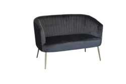 BT Perla Velvet Upholstered Fluted Back 2 Seater Armchair