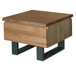MD Nancy Solid Timber Metal Leg 1 Drawer Lamp Table