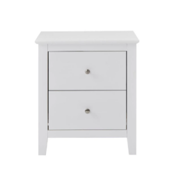 VI Lunar Solid Timber 2 Drawer Bedside Table