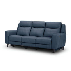 VI Newman 3 Seater Electric Recliner Leather Lounge