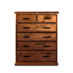 VI Jamaica Solid Timber Traditional Design 6 Drawer Tallboy