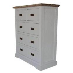 VI Folkestone Solid Timber 2 Over 3 Drawers Tallboy