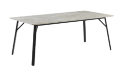 VI Primo Marble Look MDF Top Metal Leg Dining Table