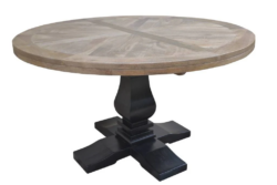 VI Velino Solid Timber Pedestal Base Round Dining Table