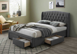 VI Kingston Fabric Uphostered 4 Drawer Bed – Dark Grey