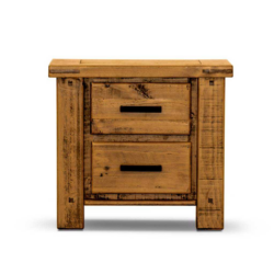 VI Outback Solid Timber 2 Drawer Bedside Table