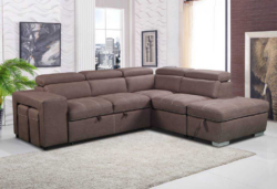 VI Positano Fabric Upholstered Modular Sofabed With Storage Ottoman