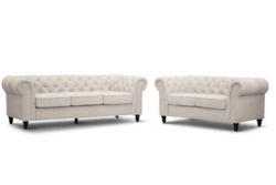 VI Temara Fabric Upholstered 3 Seater + 2 Seater Lounge Set
