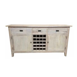MF Hampton Solid Timber Sideboard with 20 Bottle Racks