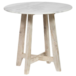 SH Indii Marble Top Timber Legs Side Table