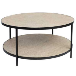 SH Marina Round Black Metal Framed Coffee Table