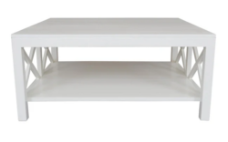 DA Catalina Square Coffee Table with Shelf â€“ White