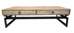 MF Torano 2-Drawer Metal Framed Coffee Table